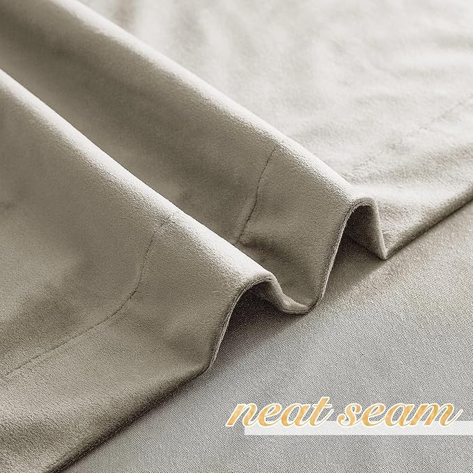NICETOWN Camel Velvet Curtains 72 Inch Long 52 Wide, Room Darkening Temp - Image 5