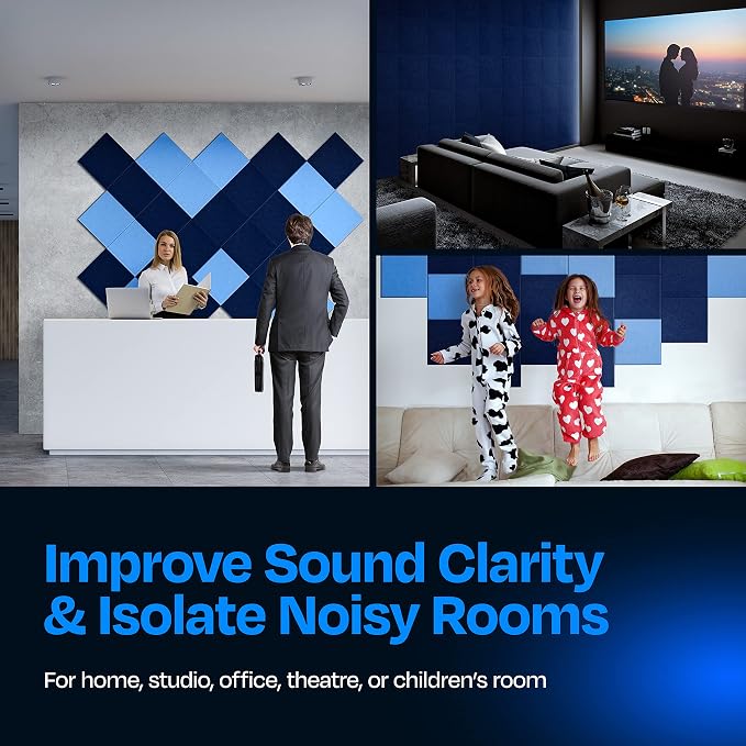 Acoustic Panels 12-Pack Soundproof Wall Panels 12"X12"X0.4" Sound Panels High - Image 4
