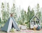 Boys or Girls Cartoon Pine Tree Forest wallpeper Nursery Kids Bedroom wall Mural - Image 3