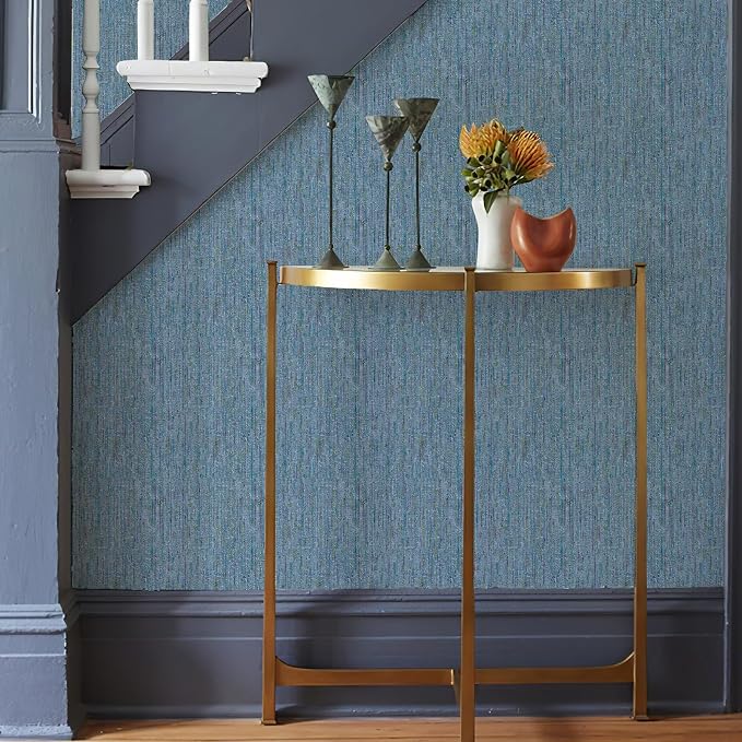 JiffDiff Woven Wallpaper Peel and Stick 17.3" x 120" Colorful Paint Grasscloth - Image 4