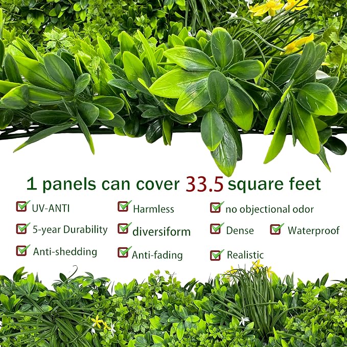 ODTORY Artificial Plant Wall Roll: 40X120 in UV-Anti Ivy Privacy Fence Screen - Image 3