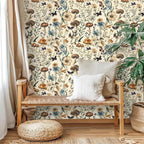 Froluya Mushroom Wallpaper Peel and Stick Vintage Floral Contact Paper 16.9" x - Image 2