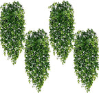 Waipfaru 4Pcs Fake Hanging Plants 2.7ft Fake Plants Eucalyptus Leaves UV by Waipfaru
