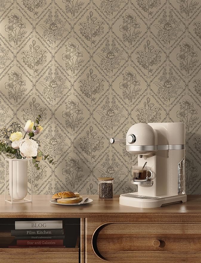 Toduso Peel and Stick Wallpaper Vintage Wall Paper Boho Contact Paper Neutral - Image 3