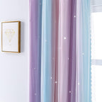 XiDi Curtains for Bedroom Decor, Kids Room Curtains for Girls Rainbow Colour - Image 2