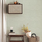 Simon&Siff Textured Grasscloth Peel and Stick Wallpaper 17.7"x118" Neutral Faux - Image 2
