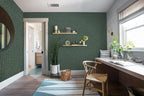 Guvana Grasscloth Peel and Stick Wallpaper Green/Gold Textured Contact Paper - Image 4