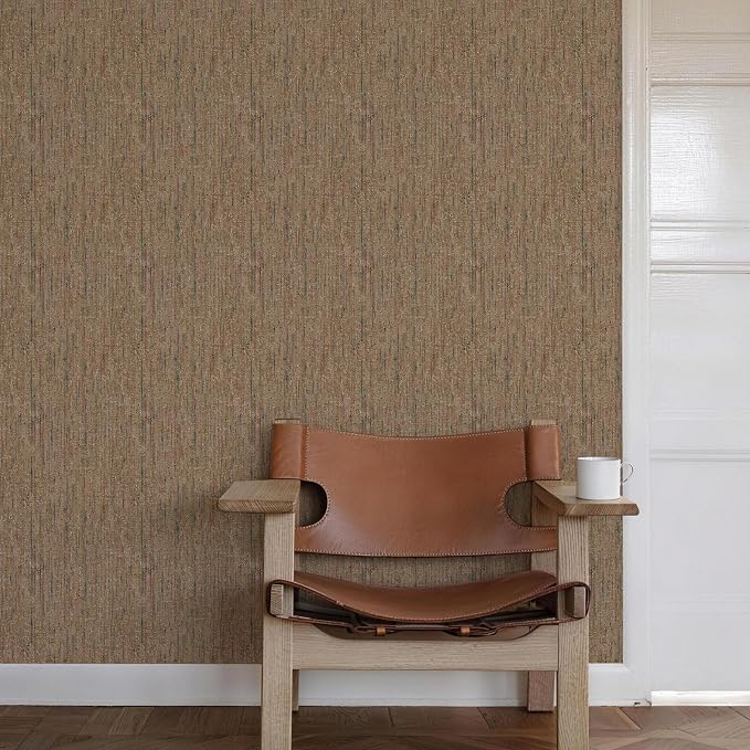JiffDiff Woven Wallpaper Peel and Stick 17.3" x 120" Colorful Paint Grasscloth - Image 5