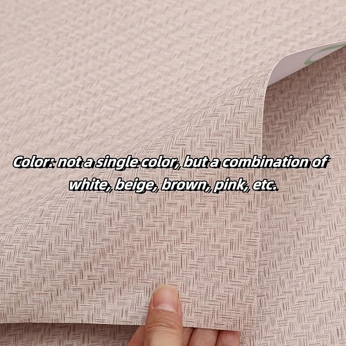 Haimin Fabric Wallpaper Textured Contact Paper Grasscloth Wallpaper Peel and - Image 2