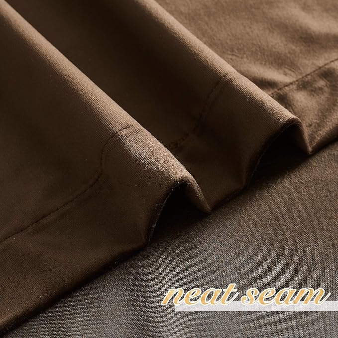 NICETOWN Brown Velvet Room Darkening Curtains, Home Decor Light Blocking - Image 6