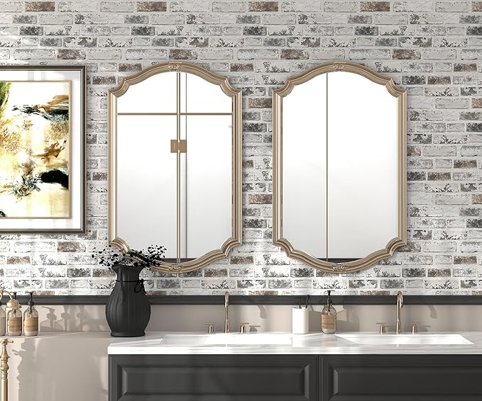 Brick Wallpaper Peel and Stick Wallpaper 17.3"x393" Grey and White 3D Brick - Image 5
