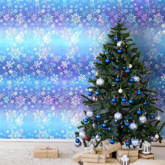 Kochorie 100 Ft x 54 Inch Iridescent Winter Snowflake Tablecloth Roll - Image 7