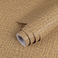 TANONE Dark Coffee Linen Wallpaper Self-Adhesive- Grasscloth Contact Paper Peel by TANONE