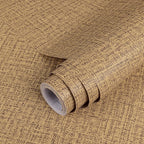 TANONE Dark Coffee Linen Wallpaper Self-Adhesive- Grasscloth Contact Paper Peel by TANONE
