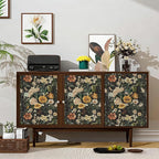 Livebor Floral Peel and Stick Wallpaper Black Floral Contact Paper 16.9"x118.1" - Image 4