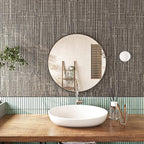 FunStick Taupe Brown Grasscloth Wallpaper Peel and Stick Fabric Wallpaper - Image 2