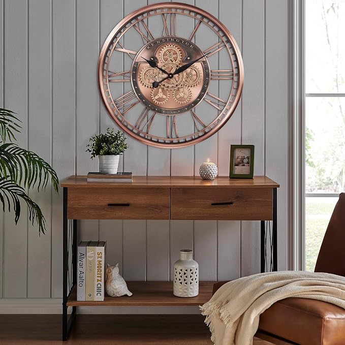 CLXEAST 28 Inch Oversized Large Moving Gears Wall Clock, Industrial Vintage - Image 8