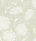 Safiyya Peel and Stick Wallpaper Floral Contact Paper Beige Grasscloth Wall by SAFIYYA
