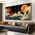 Large Wall Art For Living Room Gold Framed Wall Art Prints Boho Abstract by Suconvng