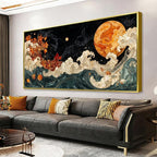 Large Wall Art For Living Room Gold Framed Wall Art Prints Boho Abstract by Suconvng