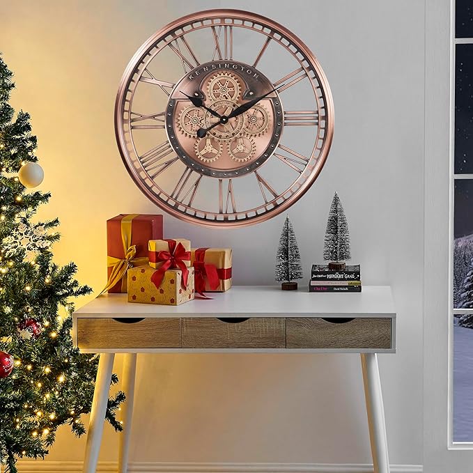 CLXEAST 28 Inch Oversized Large Moving Gears Wall Clock, Industrial Vintage - Image 6