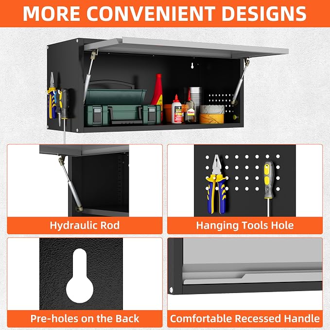 Metal Garage Wall Cabinet, Floating Garage Tool Cabinets - Image 6