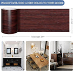 TIANLDD 27 FT Wood Grain Wallpaper Border, Removable Waterproof Mirror Border - Image 3