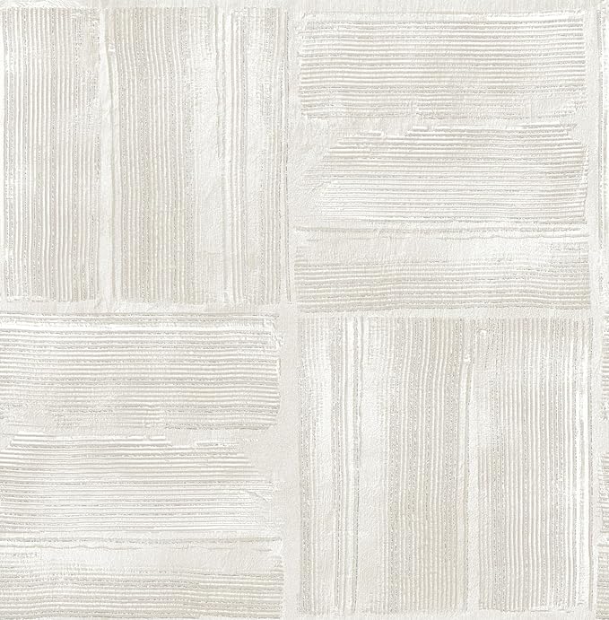 RoomMates Beige Dimensional Square Plaster Peel and Stick Wallpaper, RMK12680PLW by RoomMates
