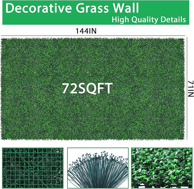 Yangrass Artificial Greenery Wall Roll, Vine Leaf Fence Panels - Image 3