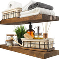 BAOBAB WORKSHOP Wood Floating Shelves, Bathroom Shelf 24 inch, Walnut Floating by BAOBABWORKSHOP