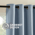 NICETOWN Stone Blue Full Shade Faux Linen Curtain Panels 90" Long, Pair of - Image 7