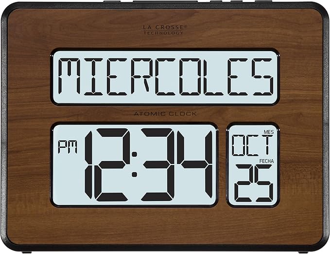 La Crosse Technology 513-1419BL-WA-INT Atomic Large Full Digital Calendar Clock - Image 4