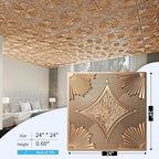 Art3d Drop Ceiling Tiles 24x24 in Bronze, 3D Wainscoting Panels Glue Up 2x2 - Image 4