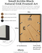 iHery Premium Small 8x10in Natural Black OAK Wood Dolce Far Niente Framed Wall - Image 4