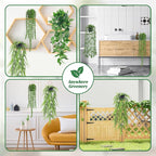 Der Rose 4Pcs Fake Plants Hanging Artificial Ivy Vine Faux Eucalyptus Hanging - Image 5