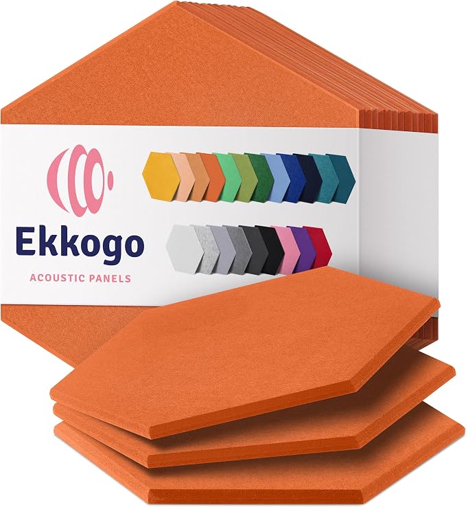 Acoustic Panels 12-Pack Soundproof Wall Panels 12"X10.4"X0.4" Sound Panels High by EkkogoAcousticPanels