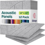 Acoustic Panels 12-Pack Soundproof Wall Panels 12"x12"x0.4" Decorative Sound by EkkogoAcousticPanels