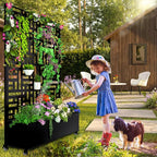 MTART Metal Planter Box with Trellis, 72.1"x47.2"x16" Outdoor Galvanized Raised - Image 7
