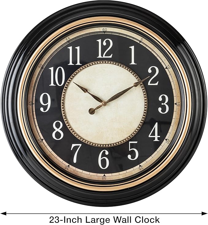Pacific Bay Norden Huge Decorative Light-Weight 23-inch Wall Clock Silent - Image 5