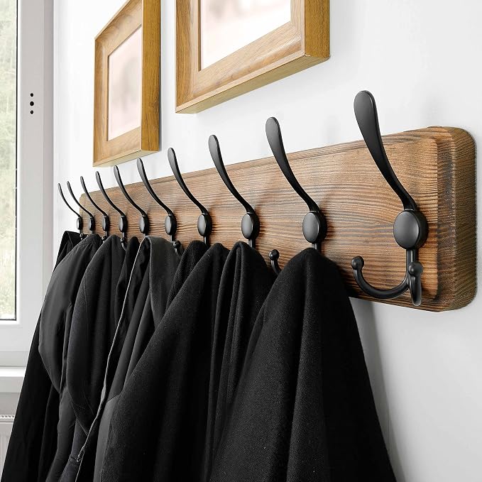 SKOLOO Rustic Large Wall Mounted Coat Rack-38.6'' Long Coat Rack - Image 2