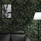 Froluya Dark Green and Gold Wallpaper Floral Peel and Stick Wallpaper - Image 4
