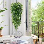 Waipfaru 4Pcs Fake Hanging Plants 2.7ft Fake Plants Eucalyptus Leaves UV - Image 2
