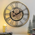 CLXEAST 28 Inch Gold Moving Gear Wall Clock by CLXEAST