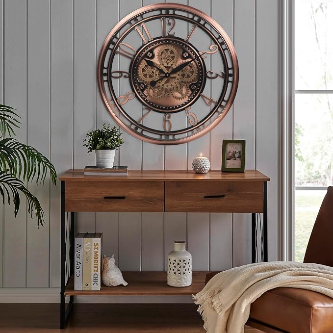CLXEAST 28 Inch Oversized Large Moving Gear Wall Clock - Image 6