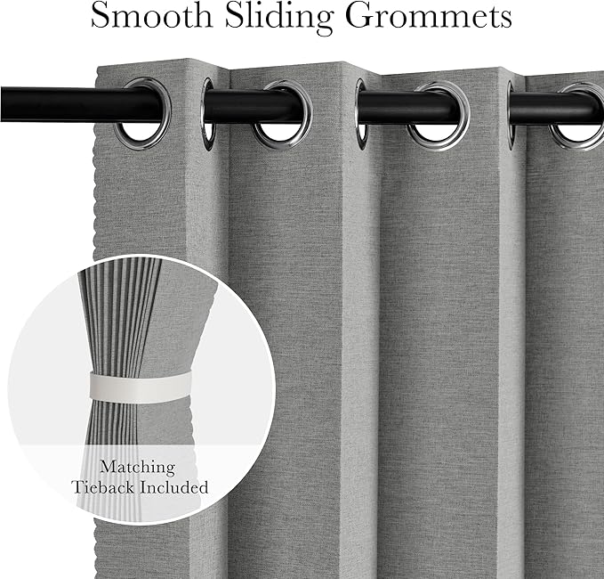RYB HOME Accordion Style Room Divider Curtain-100% Blackout Folding Accordion - Image 3