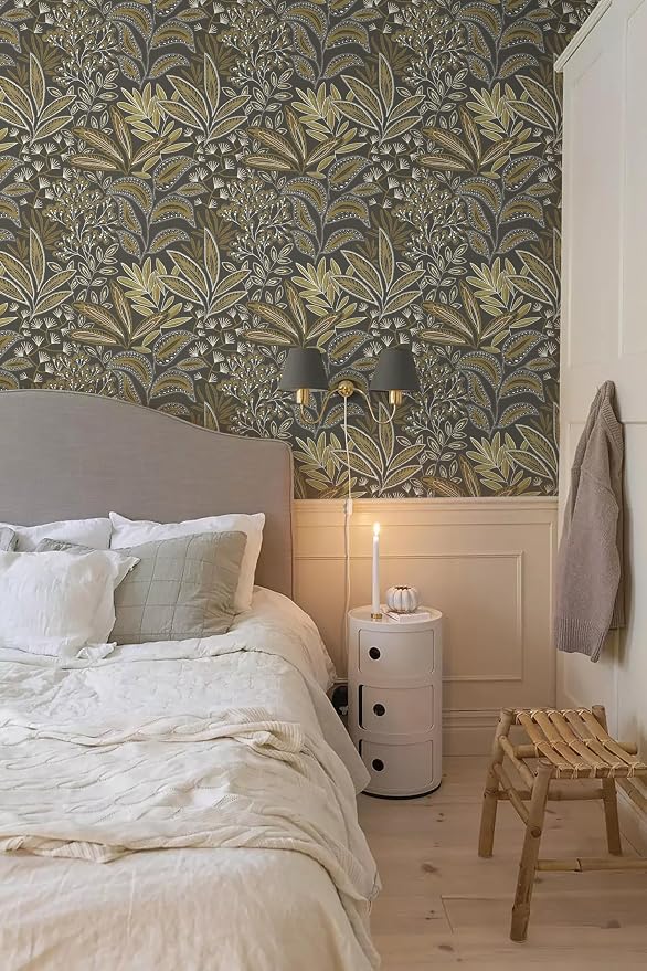 Safiyya Brown Vintage Floral Wallpaper Peel and Stick Contact Paper 17.3" x - Image 8