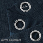 NICETOWN Short Faux Linen Navy Blue Blackout Curtains 63 inches Long - Image 2