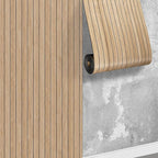ReWallpaper 24in X 16.5ft Light Oak Wood Wall Panels Peel and Stick Slat Wall - Image 8