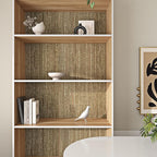 Livelynine Gold Grasscloth Peel and Stick Wallpaper Textured Accent Wall Paper - Image 3