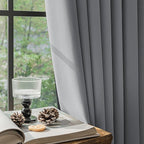FMFUNCTEX 100% Dark Grey Blackout Curtains - Image 6